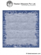 All silk abstract border rug